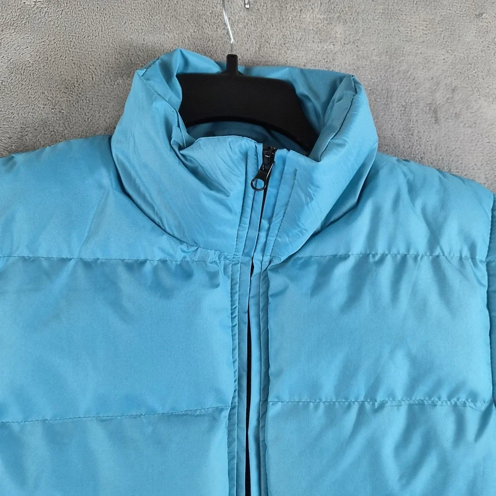 B R Fashion Wear Puffer Vest Mens Medium Blue Full Zip Sleeveless Outdoor Hiking